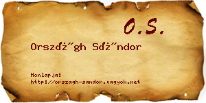 Országh Sándor névjegykártya