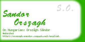sandor orszagh business card