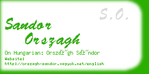 sandor orszagh business card